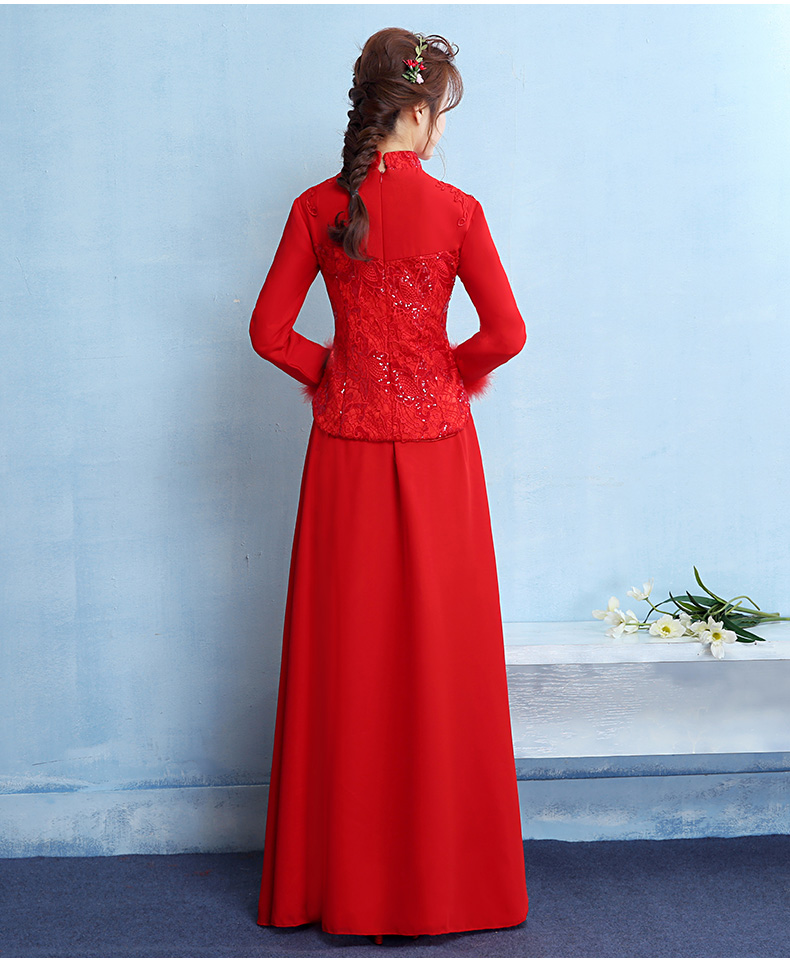 古典中式禮服，家佳樂文學保暖晚禮服