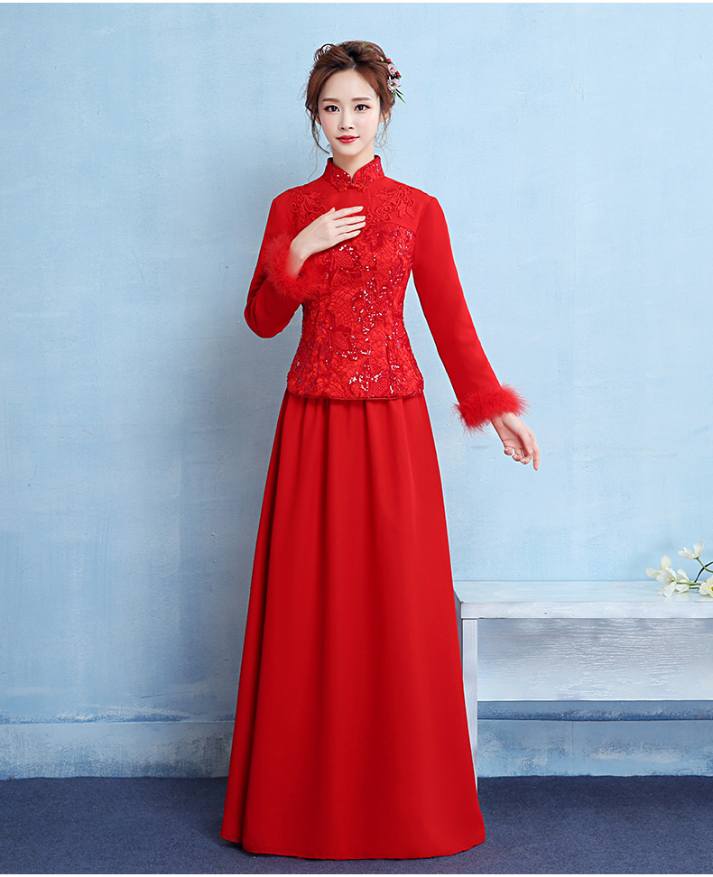 古典中式禮服，家佳樂文學保暖晚禮服