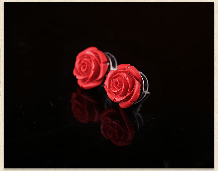 家佳樂(lè)文學(xué)玫瑰花朵復(fù)古氣質(zhì)耳釘首飾