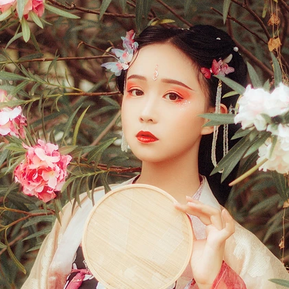 蝶蓮花女生頭像，唯美古風(fēng)真人頭像