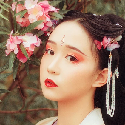 蝶蓮花女生頭像，唯美古風(fēng)真人頭像