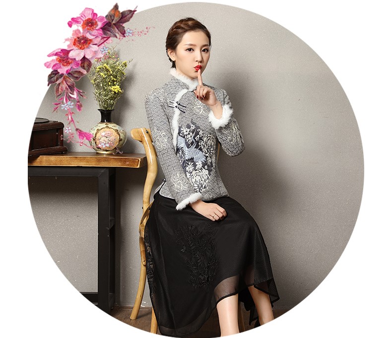 鶴翔復古加厚女士唐裝