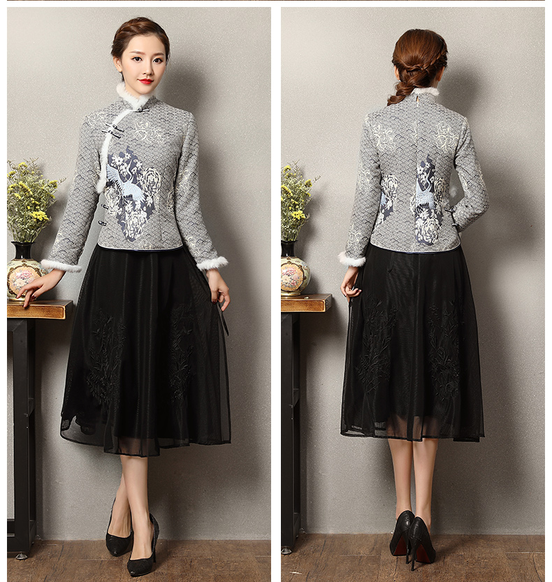 鶴翔復古加厚女士唐裝