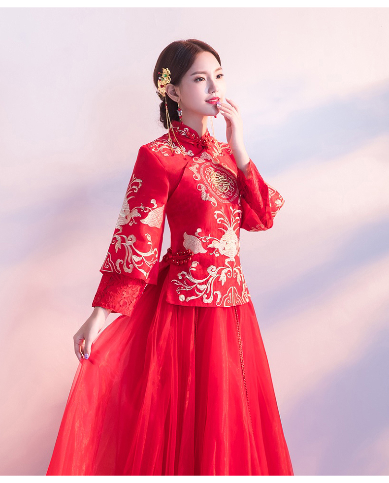 喜字中式禮服，唯美家佳樂文學(xué)新娘禮服