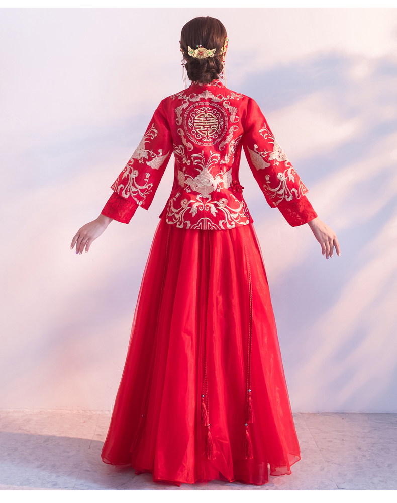 喜字中式禮服，唯美家佳樂文學(xué)新娘禮服