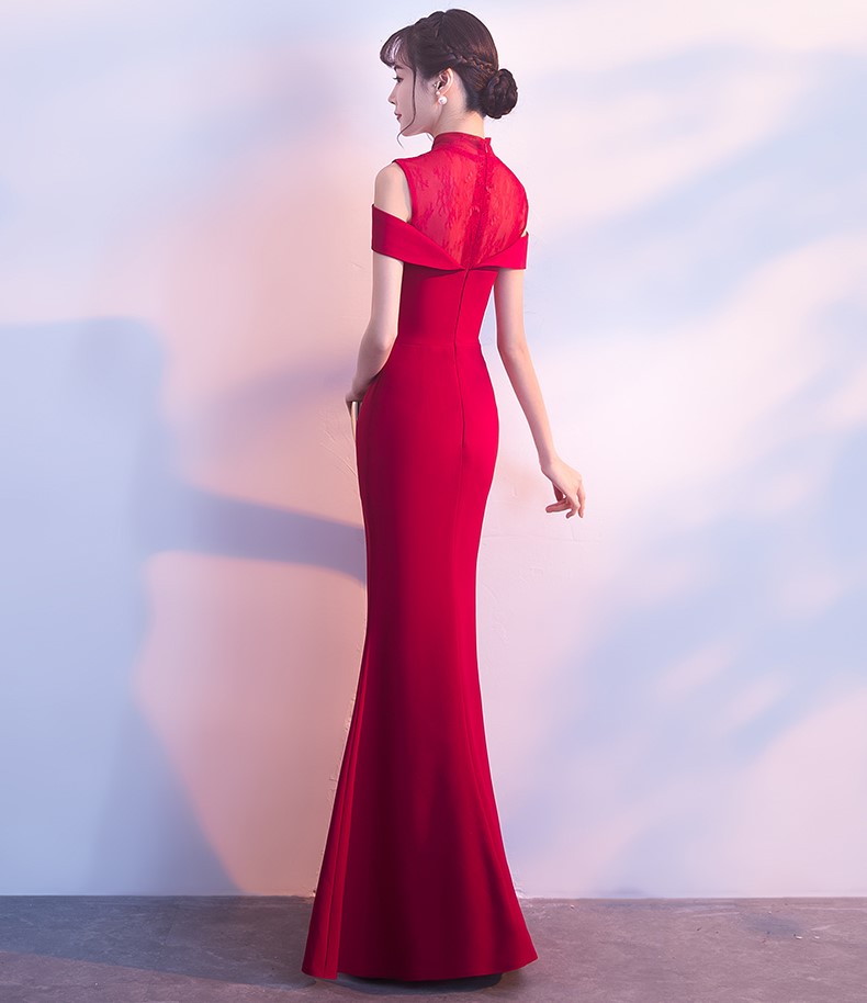 魚尾修身中式禮服，唯美家佳樂(lè)文學(xué)晚禮服