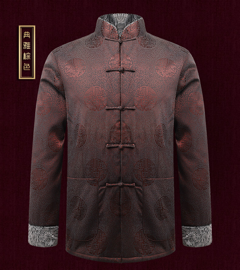 古典花紋男士唐裝，復(fù)古風(fēng)喜慶唐裝