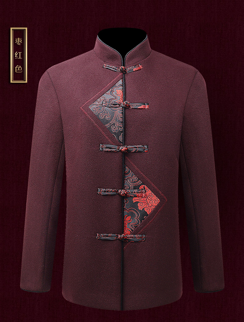 古典情侶羊毛妮唐裝，復古風中式唐裝