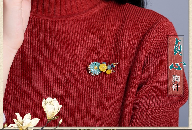 典雅氣質(zhì)胸針，撞色唯美胸花