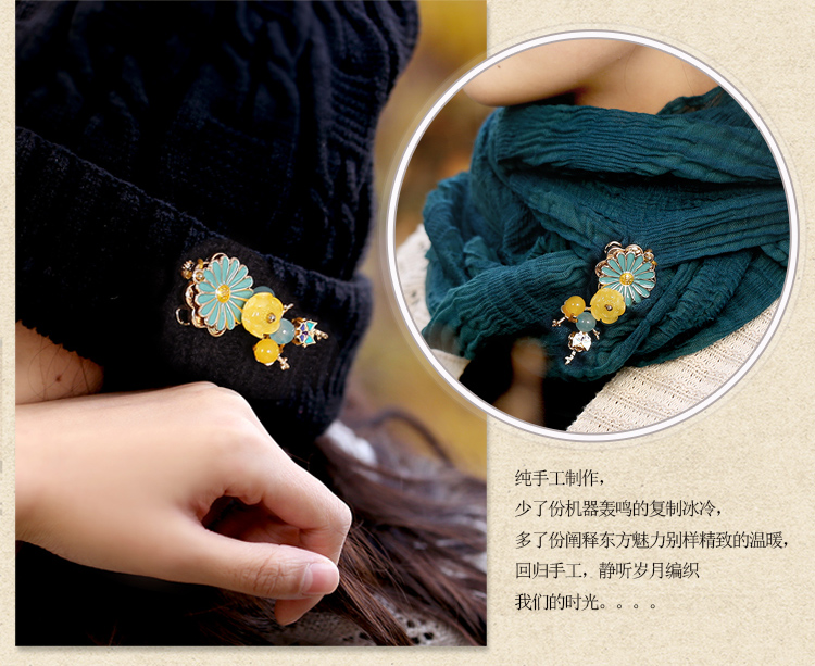 典雅氣質(zhì)胸針，撞色唯美胸花