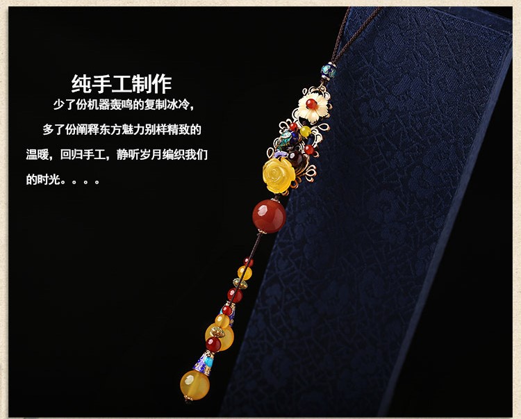 時尚大氣彩色吊墜民族風(fēng)毛衣鏈項鏈