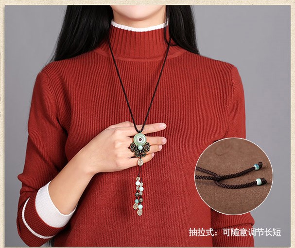 時(shí)尚岫玉平安扣蝴蝶吊墜項(xiàng)鏈