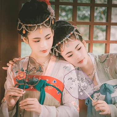 并蒂花閨蜜頭像，唯美古風(fēng)真人頭像