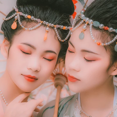 并蒂花閨蜜頭像，唯美古風(fēng)真人頭像