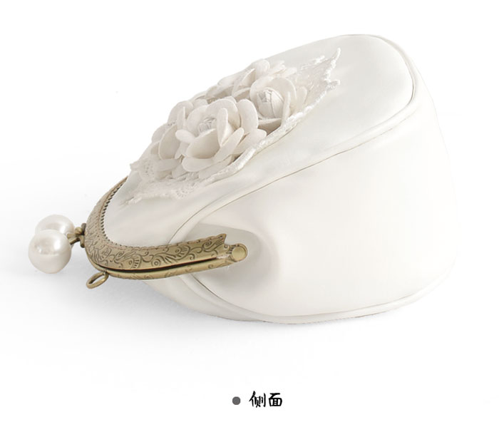 甜美蕾絲立體花朵手提包，古風仙氣手工包