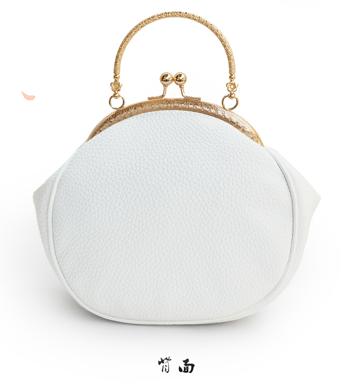 唯美清新桃花手提包，花朵古風(fēng)手工包