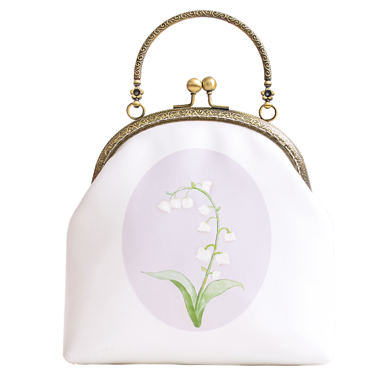 氣質(zhì)鈴蘭花手提包，唯美花朵手工包