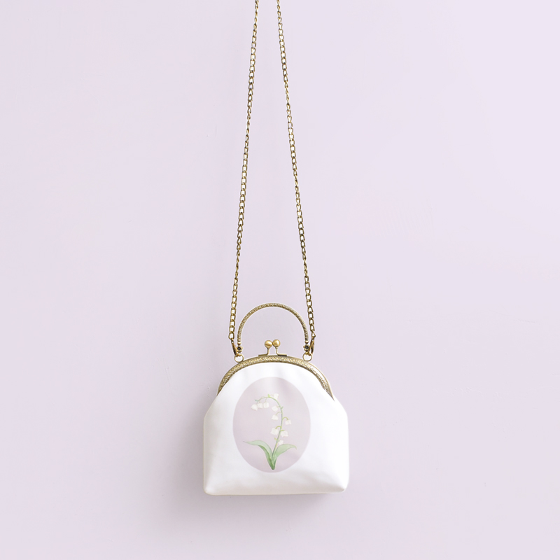 氣質(zhì)鈴蘭花手提包，唯美花朵手工包