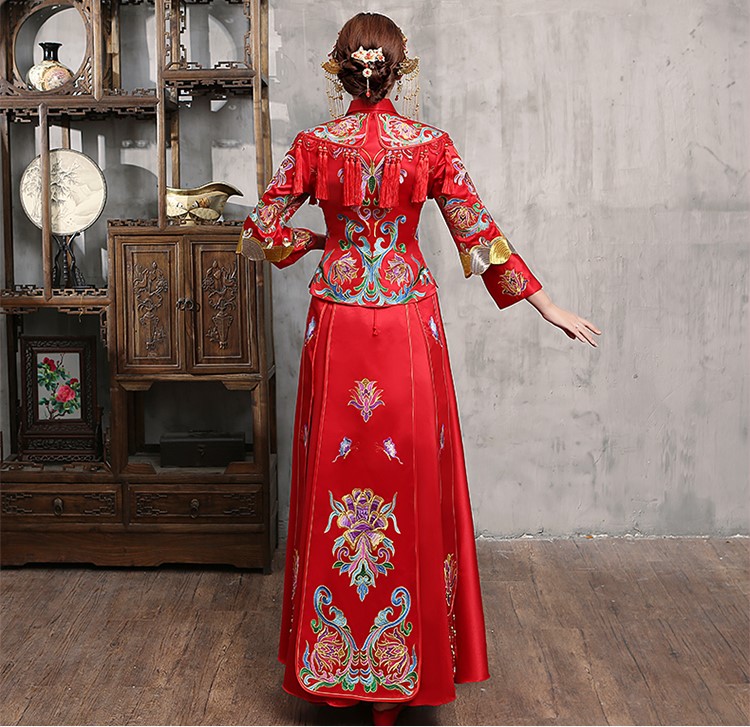 花開并蒂新娘禮服，氣質中式禮服