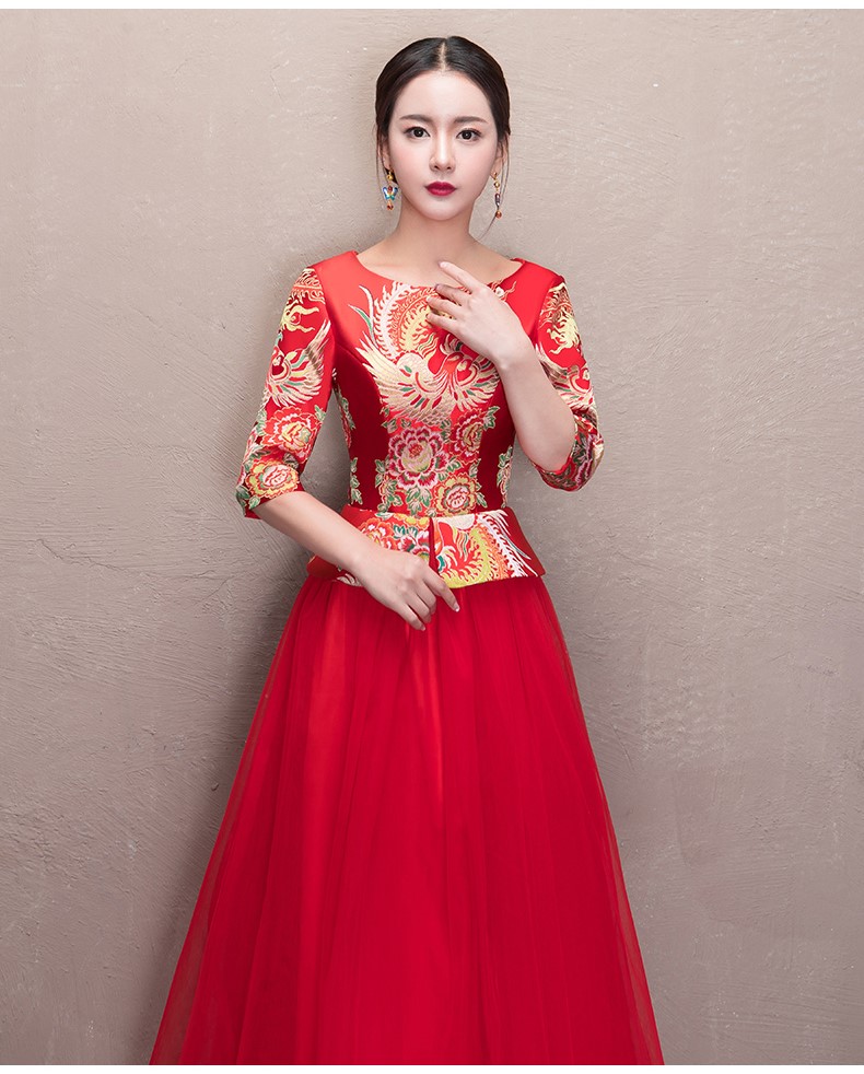 優(yōu)雅修身新娘禮服，唯美中式禮服