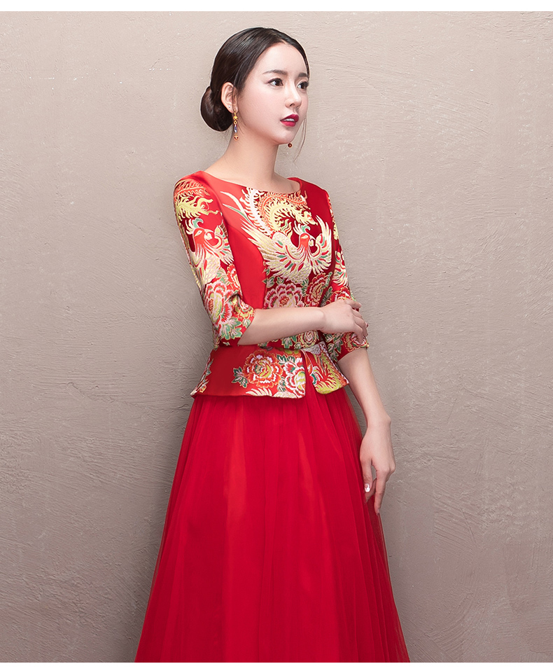 優(yōu)雅修身新娘禮服，唯美中式禮服