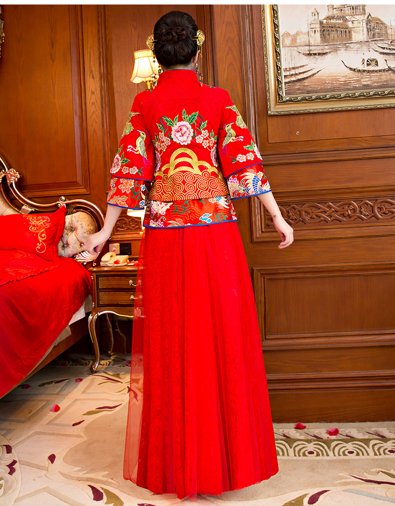 復(fù)古刺繡新娘禮服，古韻秀禾服中式禮服