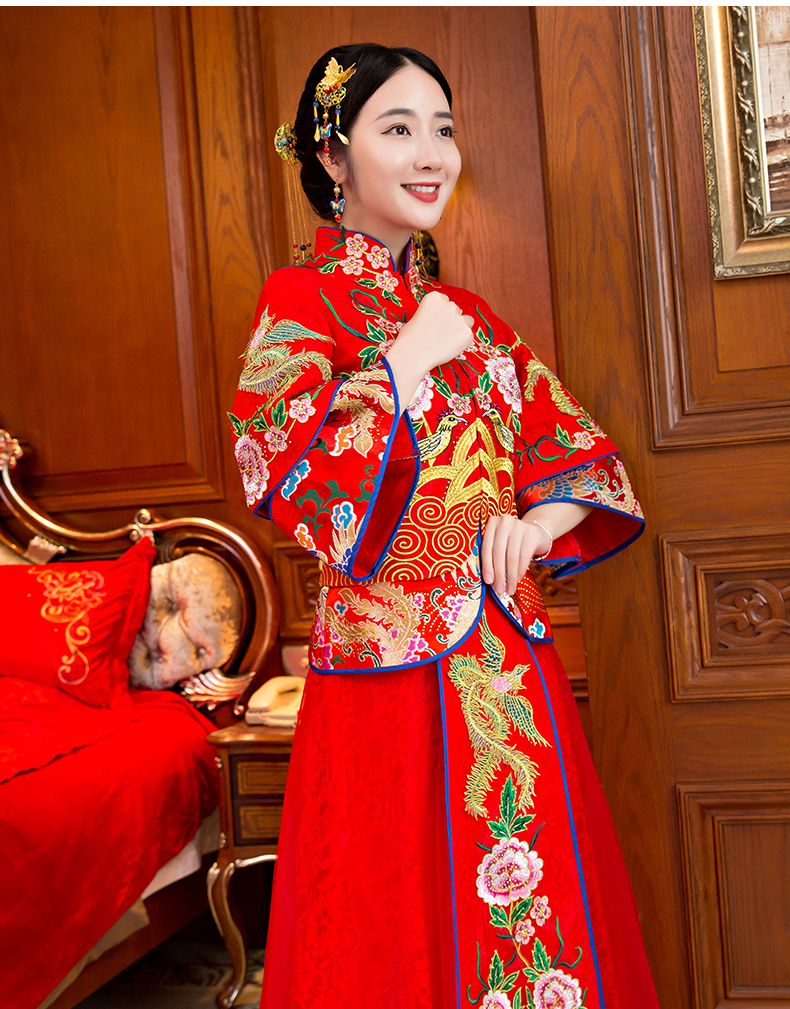 復(fù)古刺繡新娘禮服，古韻秀禾服中式禮服