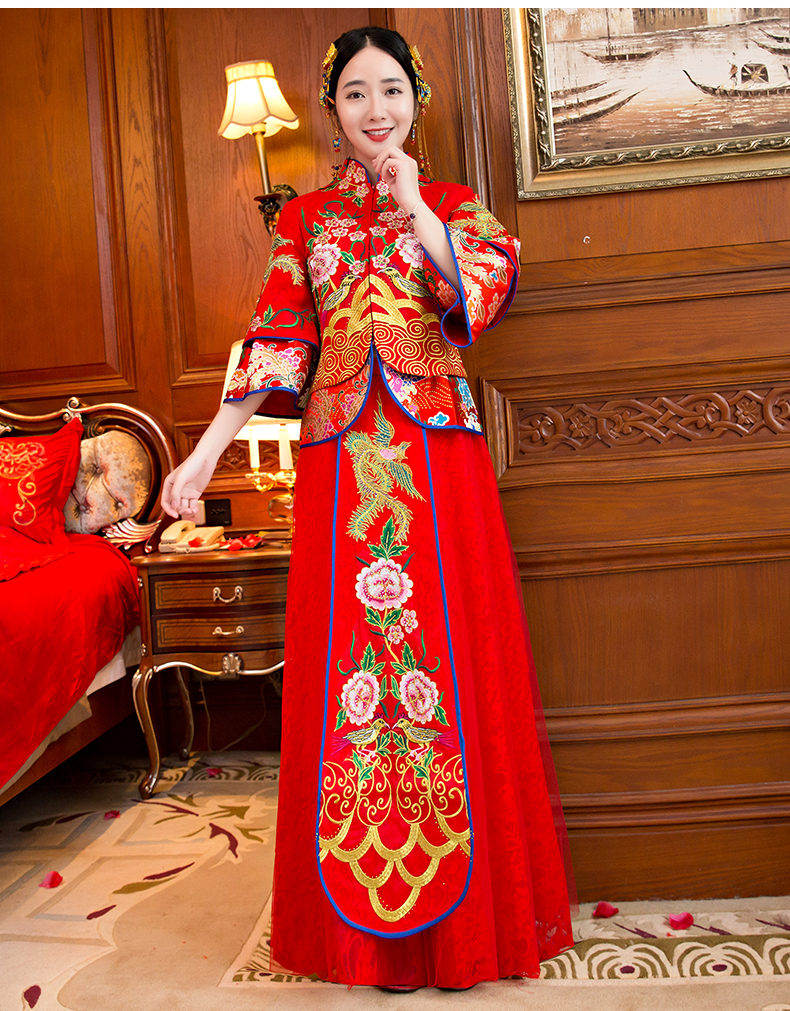 復(fù)古刺繡新娘禮服，古韻秀禾服中式禮服