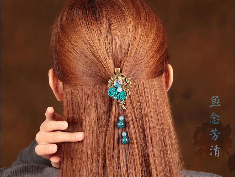 家佳樂文學(xué)琉璃流蘇發(fā)夾頭飾