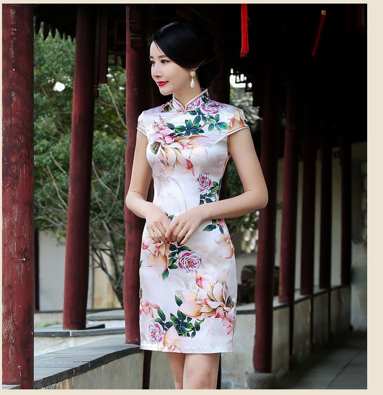 花韻古典時尚家佳樂文學(xué)短款旗袍裙