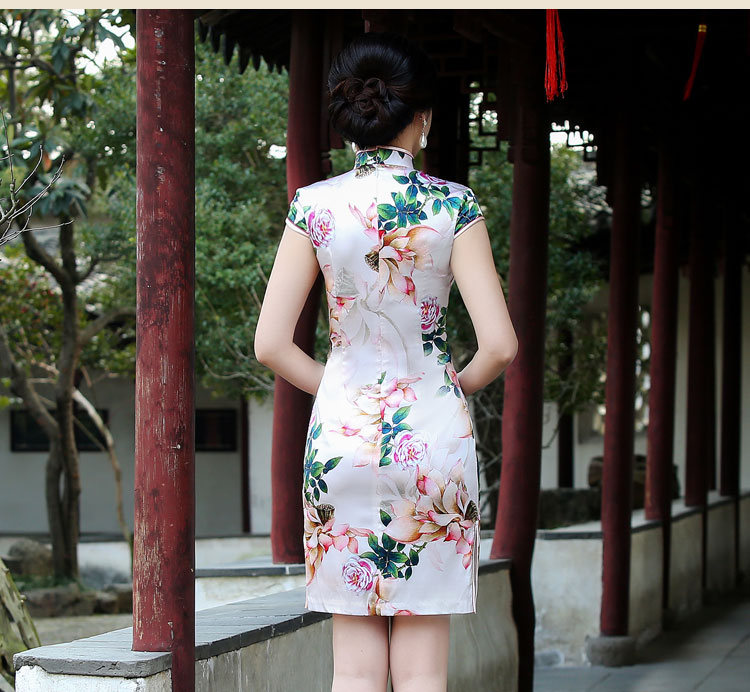 花韻古典時尚家佳樂文學(xué)短款旗袍裙