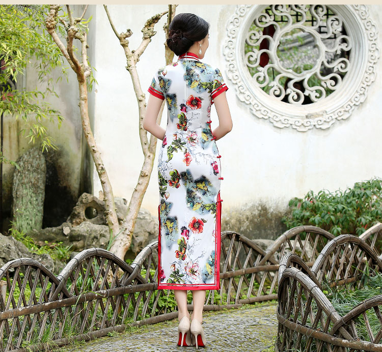 時(shí)尚家佳樂(lè)文學(xué)典雅印花旗袍裙