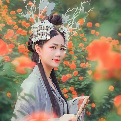 淡雅清新木槿花女生頭像，唯美古風(fēng)真人頭像