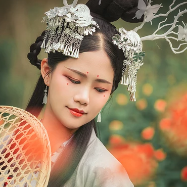 淡雅清新木槿花女生頭像，唯美古風(fēng)真人頭像