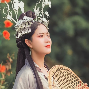 淡雅清新木槿花女生頭像，唯美古風(fēng)真人頭像