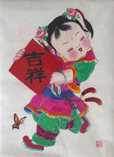 10款唯美生動年畫娃娃，古風(fēng)手繪中國年畫
