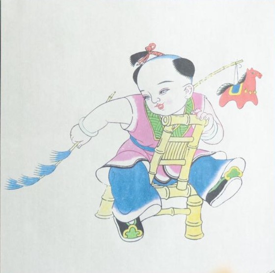 十款民間工藝年畫，古風(fēng)手繪童趣中國(guó)年畫