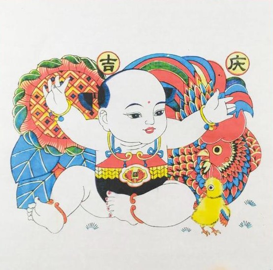 十款民間工藝年畫，古風(fēng)手繪童趣中國(guó)年畫