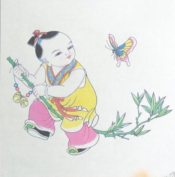 十款民間工藝年畫，古風(fēng)手繪童趣中國年畫