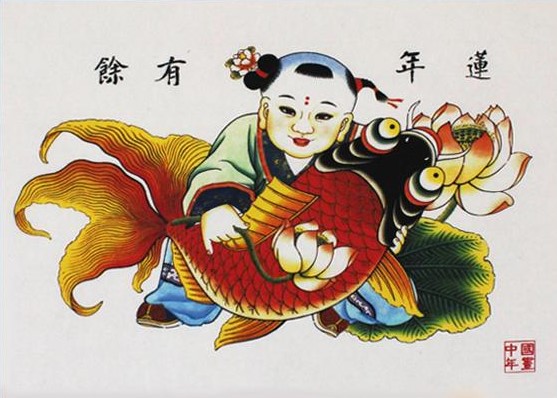 12款民間工藝年畫，手繪民俗文化年畫