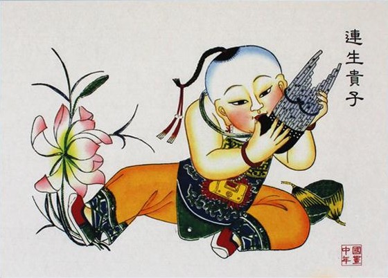 12款民間工藝年畫，手繪民俗文化年畫