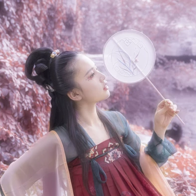 紫色文藝女生頭像，唯美古風(fēng)真人頭像