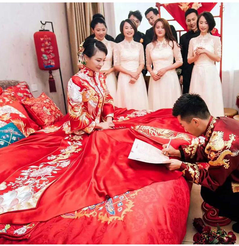 最美家佳樂(lè)文學(xué)中式禮服新娘,中式婚禮圖片