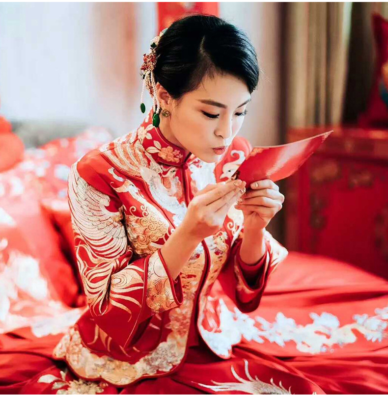 最美家佳樂(lè)文學(xué)中式禮服新娘,中式婚禮圖片