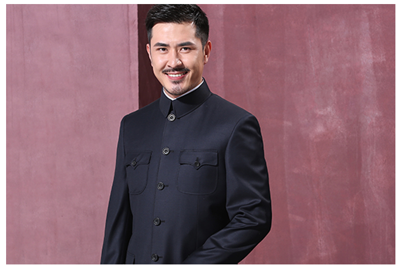 家佳樂文學修身國服領導毛式中山裝