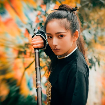 霸氣帶兵器俠客女生頭像，唯美古風(fēng)真人頭像