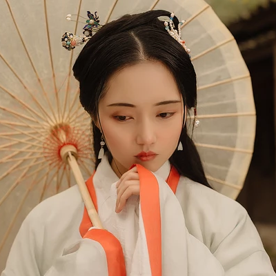 傷感思念帶傘女生頭像，唯美古風(fēng)真人頭像