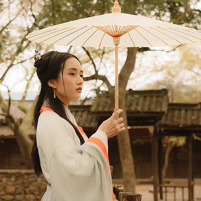 傷感思念帶傘女生頭像，唯美古風(fēng)真人頭像