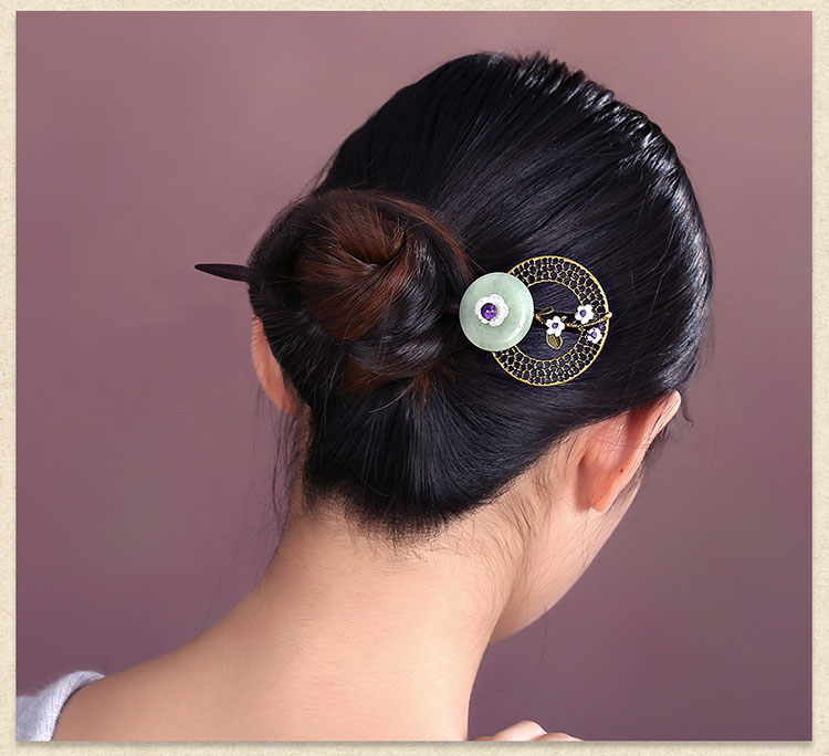 古風(fēng)發(fā)簪木簪子，家佳樂(lè)文學(xué)復(fù)古盤發(fā)頭飾