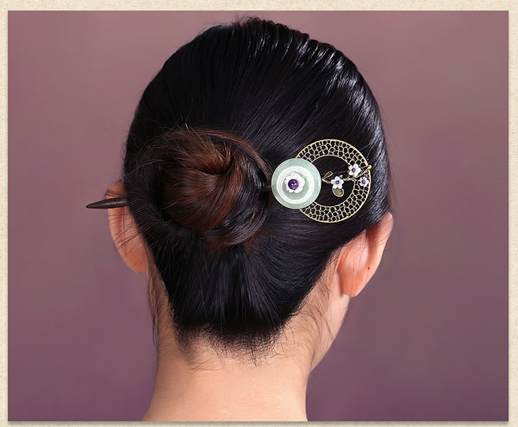 古風(fēng)發(fā)簪木簪子，家佳樂(lè)文學(xué)復(fù)古盤發(fā)頭飾